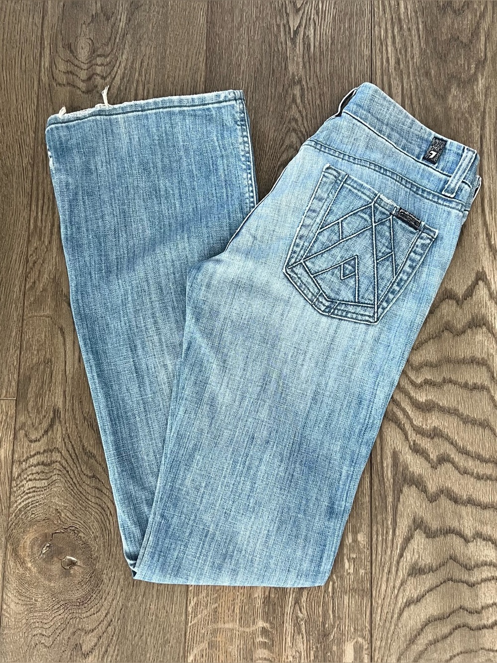 7 FOR ALL MANKIND 7FAM Vintage Y2K “A” Pocket Low Rise Denim Jeans Size 28